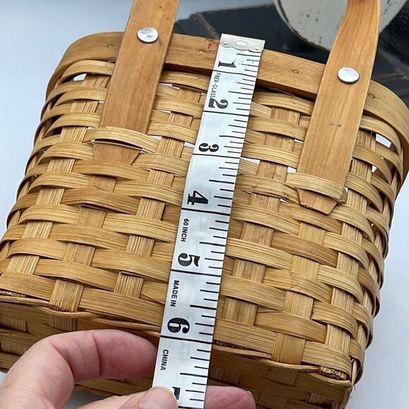 Vintage hand painted rooster basket wall pocket basket - Picture 9 of 11